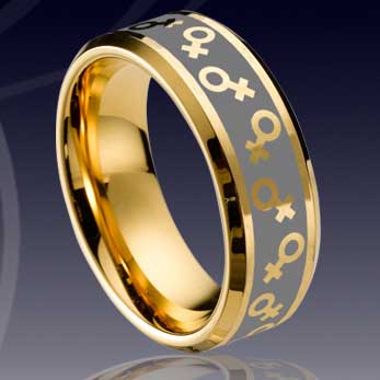 WCR0235-Gold Plated Tungsten Carbide Ring