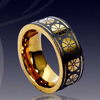WCR0236-Gold Plated Tungsten Carbide Rings