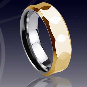 WCR0241-Gold Plating Tungsten Carbide Ring