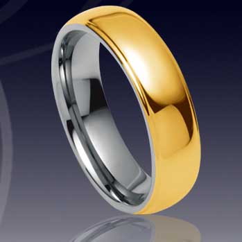 WCR0243-Gold Plating Tungsten Carbide Band
