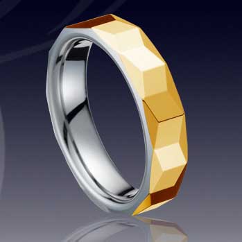 WCR0245-Gold Plated Tungsten Wedding Ring