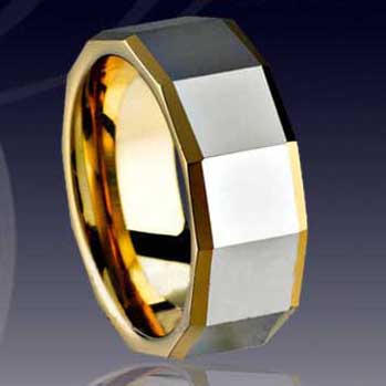 WCR0246-Gold Plated Tungsten Wedding Rings