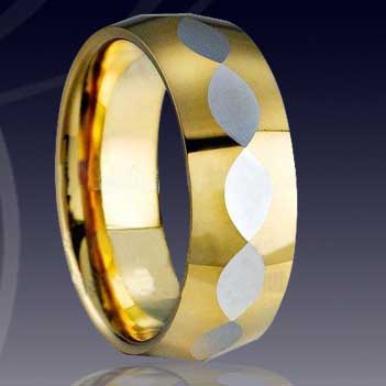 WCR0248-Gold Plated Tungsten Wedding Bands