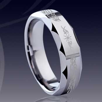 WCR0350-Engrave Tungsten Wedding Rings