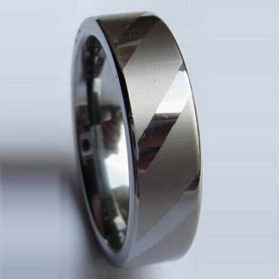 WCR0365-Engraved Tungsten Engagement Ring