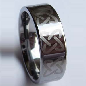 WCR0371-Laser Tungsten Wedding Ring