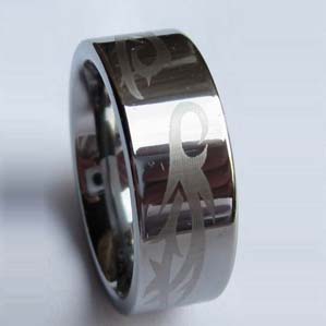 WCR0372-Laser Tungsten Wedding Rings