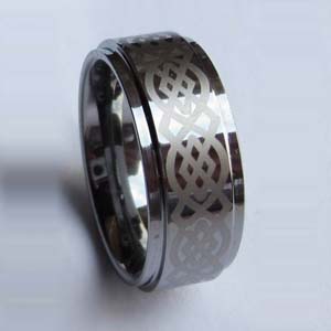 WCR0373-Laser Engraved Tungsten Ring