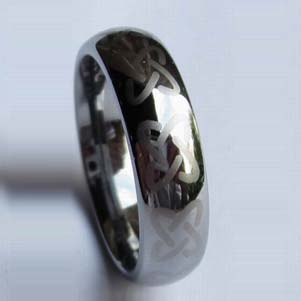 WCR0375-Laser Engraved Tungsten Wedding Ring
