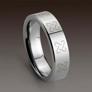 WCR0376-Laser Engraved Tungsten Wedding Rings