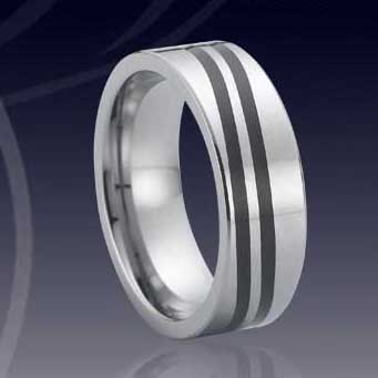 WCR0334-Laser Engrave Tungsten Wedding Rings