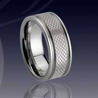 WCR0384-Tungsten Laser Wedding Rings