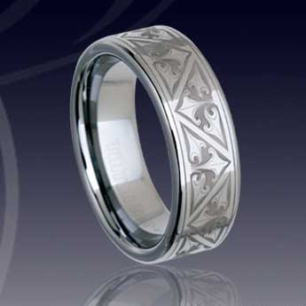 WCR0385-Tungsten Laser Engagement Ring