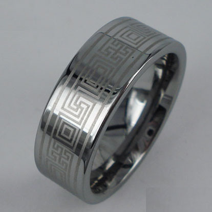 WCR0417-Engrave Tungsten Wedding Rings