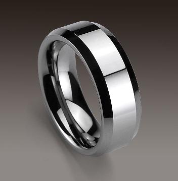 WCR0435-Polished Tungsten Ring