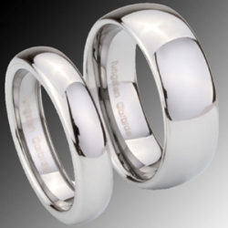WCR0456-Polished Tungsten Wedding Rings