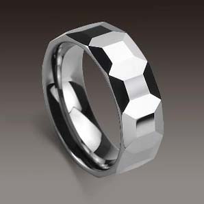 WCR0459-Polished Tungsten Carbide Wedding Ring