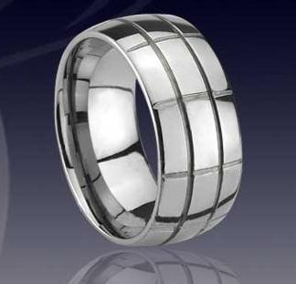 WCR0476-Polished Tungsten Carbide Wedding Rings