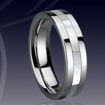 WCR0482-Shell Inlay Tungsten Ring