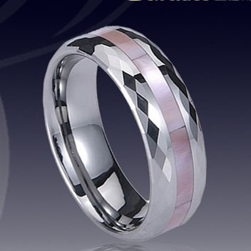 WCR0484-Tungsten Shell Inlaid Ring