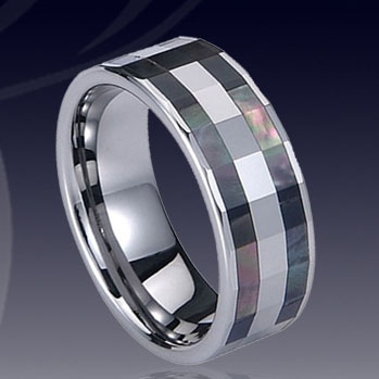 WCR0485-Tungsten Shell Inlaid Rings