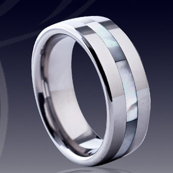 WCR0491-Popular Tungsten Shell Inlay Ring