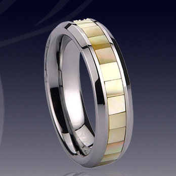WCR0492-Popular Tungsten Shell Inlay Rings