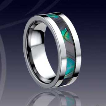 WCR0500-Shell Inlay Tungsten Wedding Bands