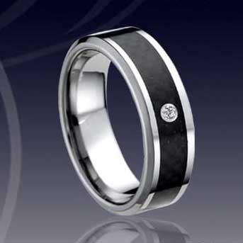 WCR0147-Tungsten CZ Stone Rings