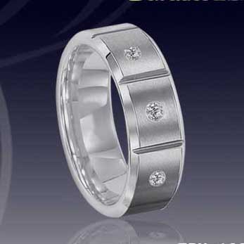 WCR0149-Tungsten CZ Stone Wedding Rings