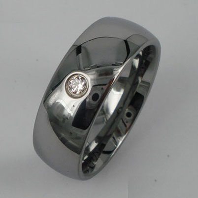 WCR0162-Tungsten CZ Wedding Ring