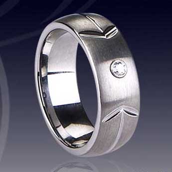 WCR0170-Tungsten Diamond Wedding Ring