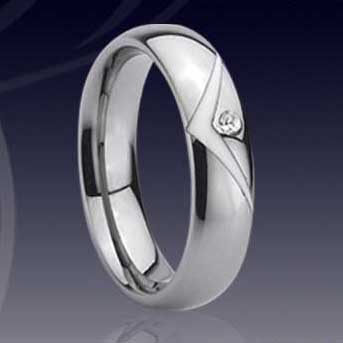 WCR0171-Tungsten Diamond Wedding Rings