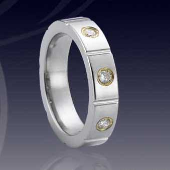 WCR0174-Tungsten Carbide CZ Wedding Ring