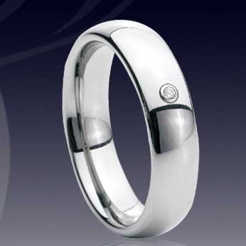 WCR0182-Popular Tungsten CZ Stone Ring