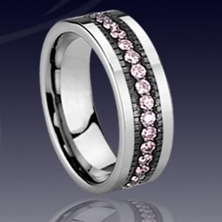 WCR0210-Tungsten Diamond Wedding Ring