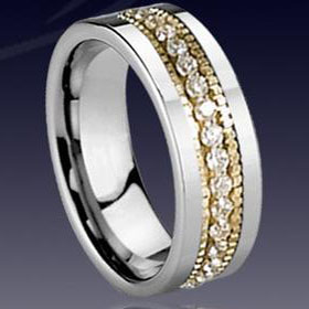 WCR0211-Tungsten Diamond Wedding Rings