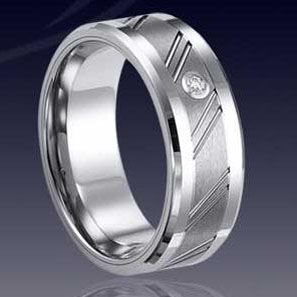 WCR0215-Tungsten Carbide CZ Wedding Rings